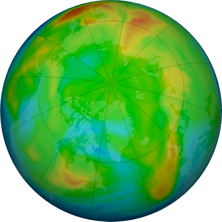 Arctic ozone map for 25 December 2022